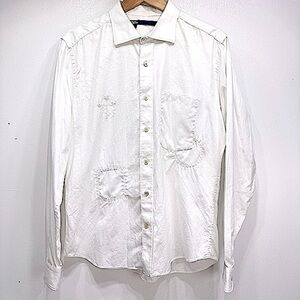 Atelier & Repairs Long Sleeve Cotton Patches & Embroidery Button Down Shirt